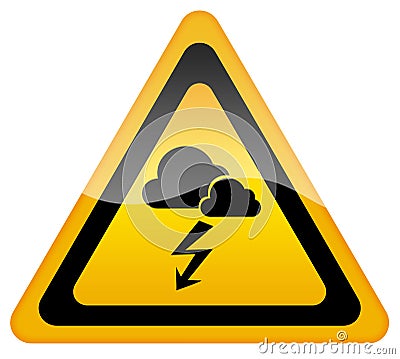 Stormy weather warning sign Stock Photo