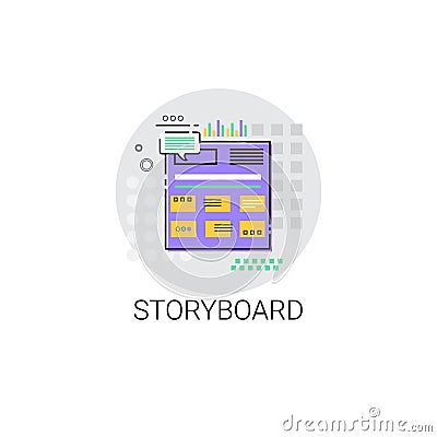 Story Board Camera Film Production Industry Icon Vector Illustration
