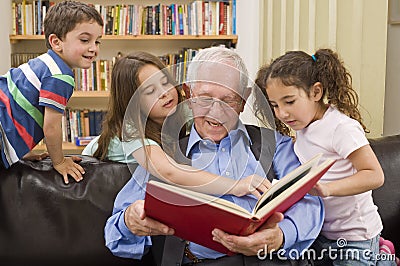 Story time with grandpa Stock Photo
