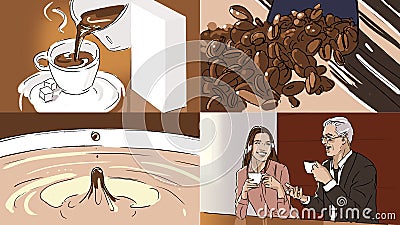 Storyboard with coffe and beans Stock Photo