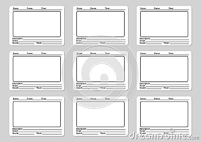 Storyboard template for film Vector Illustration