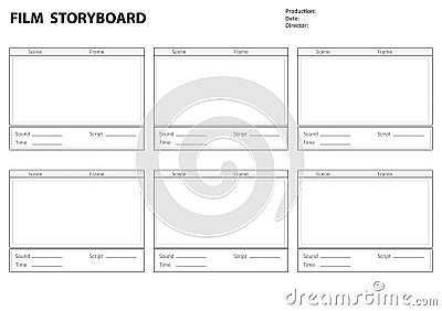 Storyboard template for film story Vector Illustration