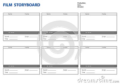 Storyboard template for film story Vector Illustration