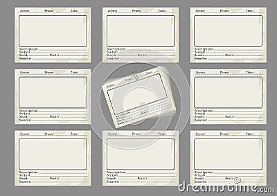 Storyboard template in retro style Vector Illustration