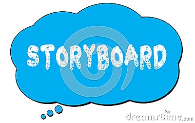 STORYBOARD text written on a blue thought bubble Stock Photo
