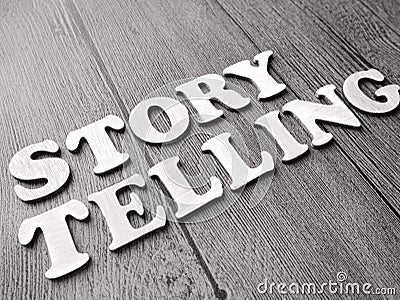 Storytelling, Motivational Words Quotes Concept Stock Photo