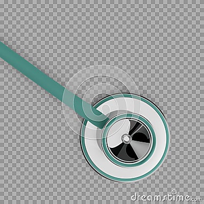 Stothoscope 3d render. Diagnostics of heart and lung health. Vector illustration Vector Illustration