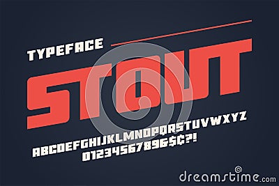 The Stout heavy display font design, alphabet, typeface, letters Vector Illustration