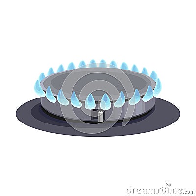 Stove burner vector cartoon icon. Vector illustration burning gas on white background. Isolated cartoon illustration Vector Illustration