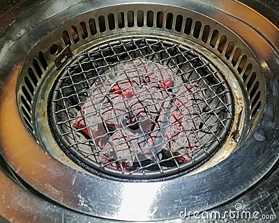 Stove Korea grill and charcoal fire Stock Photo