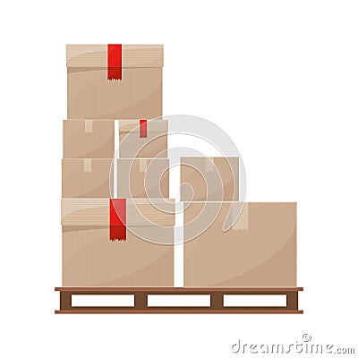 Stowage boxes stacked and sealed Vector Illustration