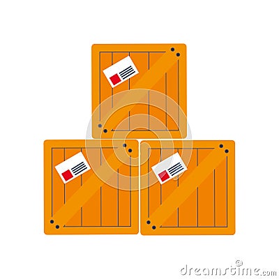 Stowage boxes stacked and sealed Vector Illustration