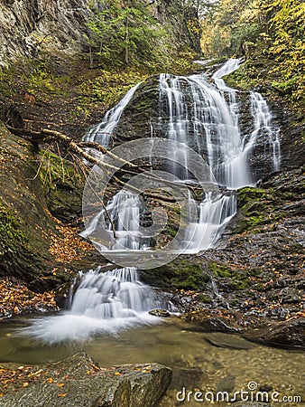 Stowe Moss Glen Falls from Below Stock Photo