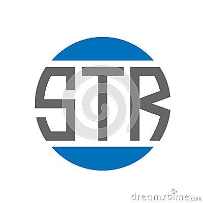 STR letter logo design on white background. STR creative initials circle logo concept. STR letter design Vector Illustration
