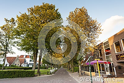 Straat in Schiermonnikoog, Street at Schiermonnikoog Stock Photo