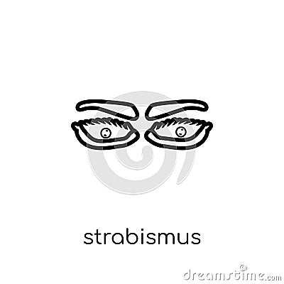 Strabismus icon. Trendy modern flat linear vector Strabismus icon on white background from thin line Diseases collection Vector Illustration