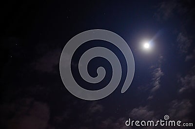 Strahlender mond und sterne Stock Photo