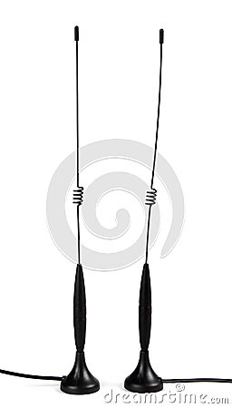 Straight and crooked aerials Stock Photo