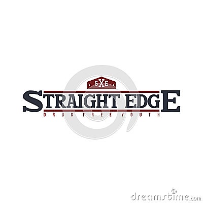 straight edge badge label community campaign Vector Illustration