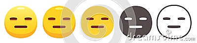 Straight expressionless emoji Vector Illustration