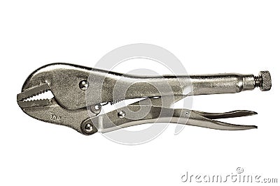 Straight Jaw Locking Pliers on white background Stock Photo