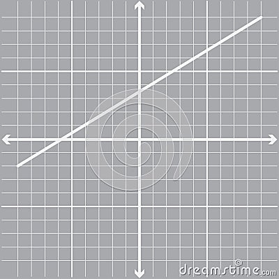 Straight line on graph page of gray color using x and y axis lines for education vector Vector Illustration