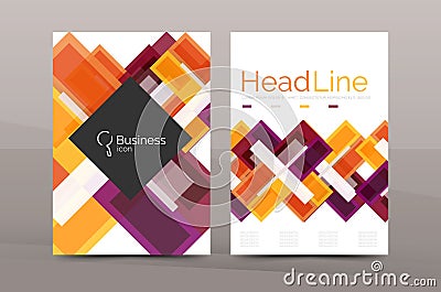 Straight lines geometric business report templates Vector Illustration