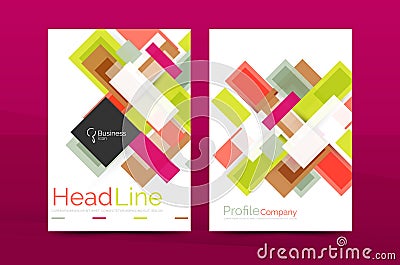 Straight lines geometric business report templates Vector Illustration