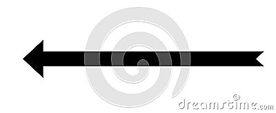 Straight Long Arrow. Horizontal pointer to the left. Navigation element. Vector illustration isolated on white Vector Illustration