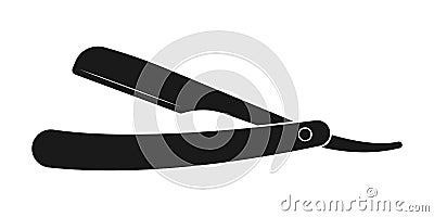 Straight razor icon. A Barber tool for beard shave. Barbershop symbol. Vector illustration Vector Illustration