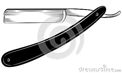 Straight razor on a white background Vector Illustration