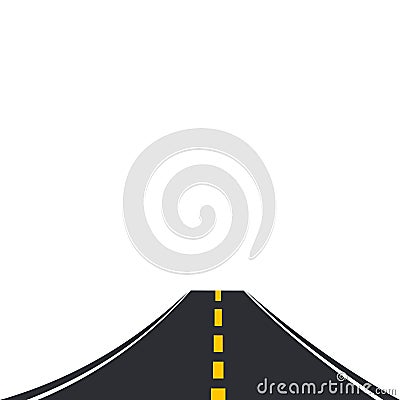 Straight roads marked with white and yellow markings. Highway or roadway. vector illustration Vector Illustration