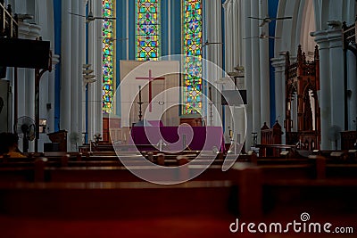 Straight view of Saint Andrew s Anglican Cathedral Singapore Stock Photo