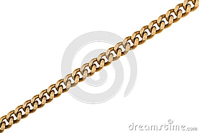 Yellow chain isolated on white background Stock Photo