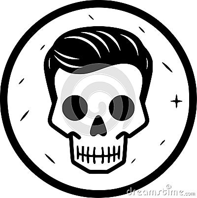 Skulls - black and white vector illustration Vector Illustration