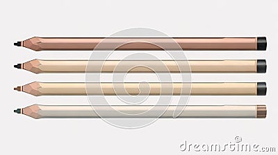 Straightforward pencils on a white background. Stock Photo