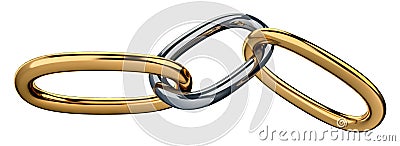 Strained chain from metal. Connection concept. isolated on transparent png Stock Photo