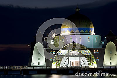 Straits Mosque at Dusk Stock Photo