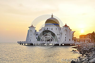 Straits Mosque, Melaka Stock Photo