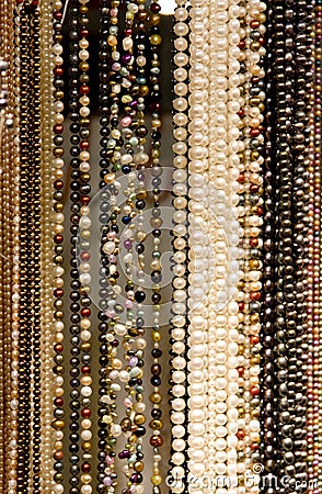 Strands of Beads and Pearls Stock Photo