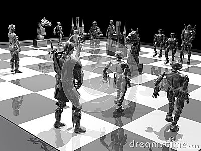 Strange chess-board Stock Photo