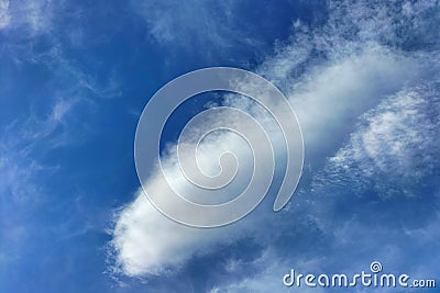 Strange clouds formed in an incomprehensible unnatural way. Massive natural phenomena affecting global territories Stock Photo