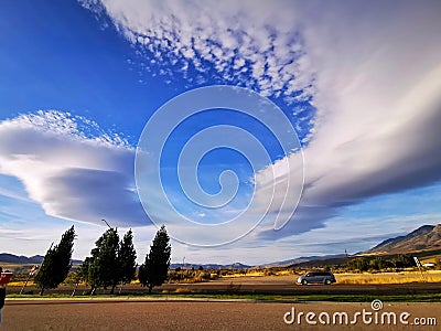 Strange clouds near Salt Lake City, USA Stock Photo