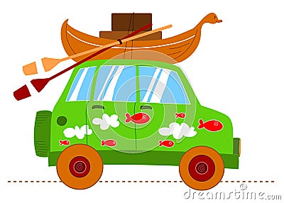 Strange funny land rover vector Stock Photo