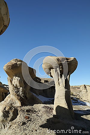 Strange Rock Formation in Bisti Badlands Valley of Dreams New Mexico Editorial Stock Photo