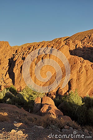 Strange rock formations in Dades Gorge Stock Photo