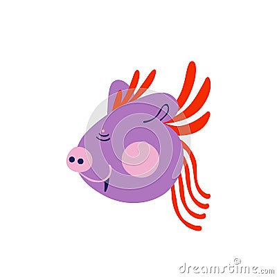 Strange ugly Halloween Pig character. Cute bizarre comic characters in modern flat hand drawn style Vector Illustration