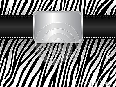 Strap on the background of a zebra Vector Illustration