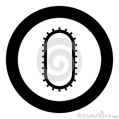 Strap for engine washing machine Cambelt Shootless belt icon in circle round black color vector illustration solid outline style Vector Illustration