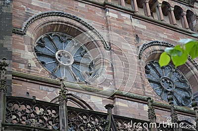 Strasbourg cathedral details, Strasbourg France Stock Photo